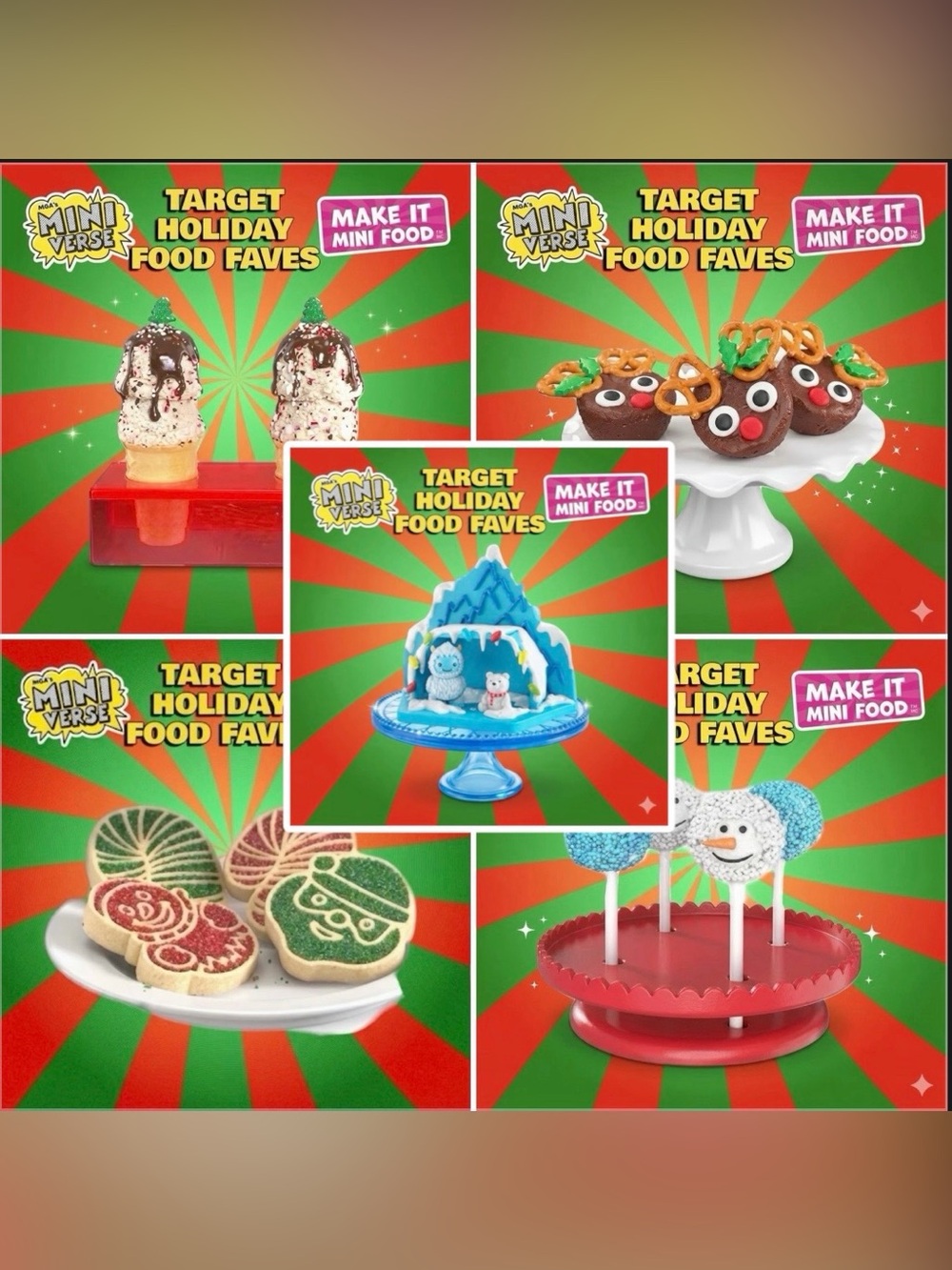 MGA's Miniverse Make It Mini TARGET Holiday Food Favorites Bundle: (5) Capsules